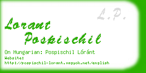 lorant pospischil business card